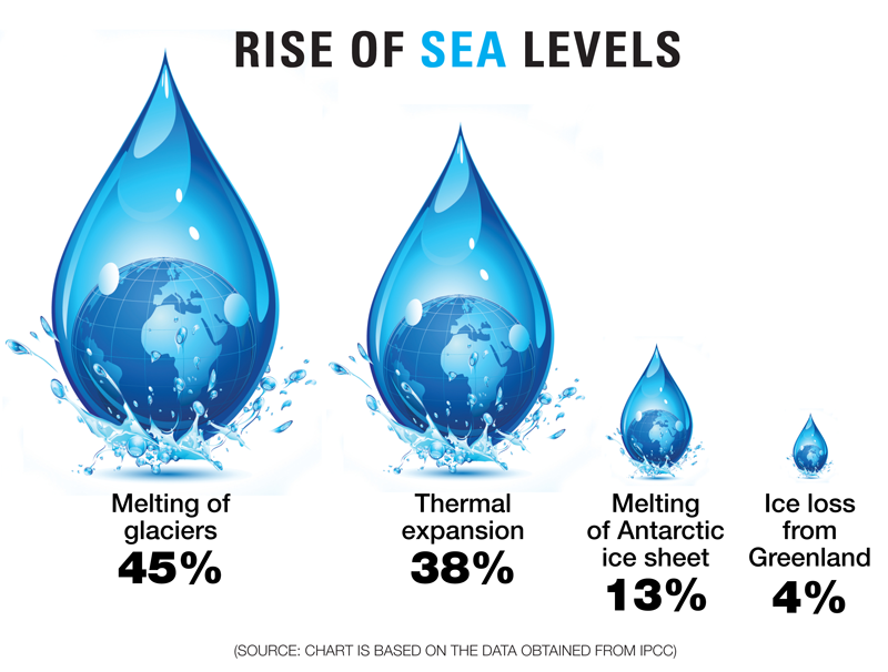 Diagram of Various Factors that Contribute To Sea Level Rise